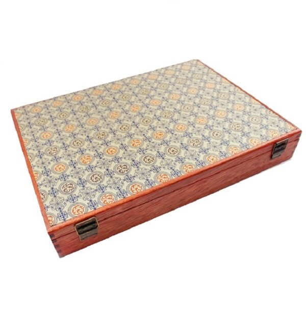 007 45*32*4.5cm Xuan Rice Paper Booklet Sumi-E Painting Calligraphy Brochure Rosewood Wooden Box Storage Silk Case