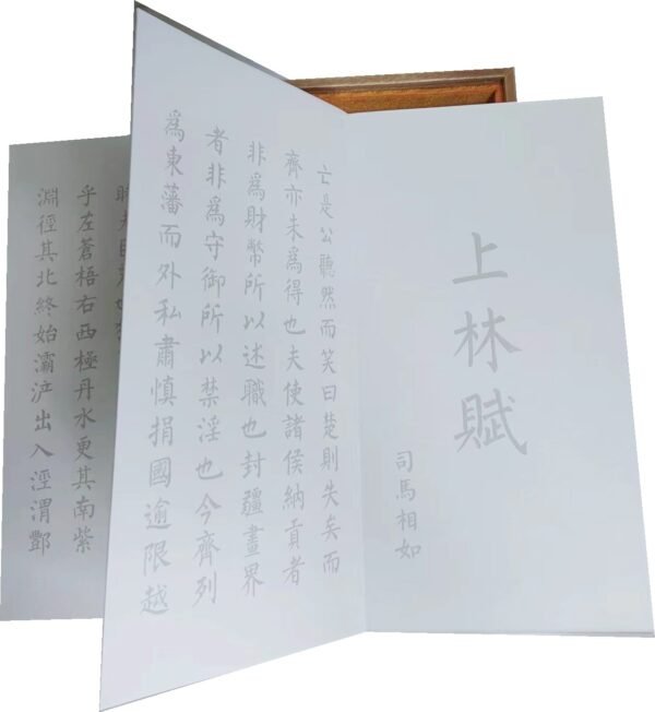 07 32*16*2.5cm Xuan Paper Folding Book for writing Copying <SHANGLINGFU >The Composition About Shang lin Lyrics Fascimile Camphor wood box Sets