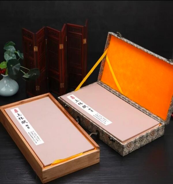 Description 09 32*16*2.5cm Xuan Paper Folding Book for writing Copying <SHANGLINGFU >The Composition About Shang lin Lyrics Fascimile Camphor wood box Sets