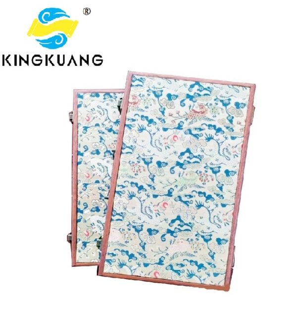 32*16*4.5cm Xuan Paper Booklet Solid Wooden Box with Song Brocade Fabric Faces Package Case