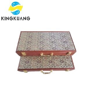 40*18*4.5cm  Sapele  Entandrophragma cylindricum Song Brocade Faces Wood Box Ancient Book Package Box