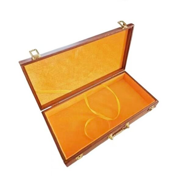 002 40*18*4.5cm Sapele Entandrophragma cylindricum Song Brocade Faces Wood Box Ancient Book Package Box