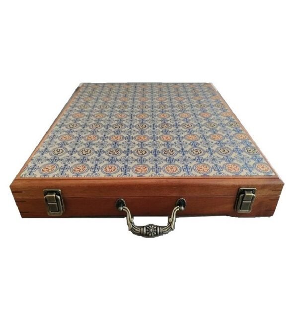 003 37*37*2.5cm Square Solid Wood Sapele Wood Xuan Paper Brochure Song Brocade Package Luxury Jewerly Box