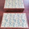 32*16*4.5cm Xuan Paper Booklet Solid Wooden Box with Song Brocade Fabric Faces Package Case