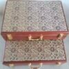 007. 40*18*4.5cm Sapele Entandrophragma cylindricum Song Brocade Faces Wood Box Ancient Book Package Box