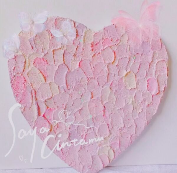 Heart-shaped  Nature Cotton Linen Blended  Oil Painting  Frame