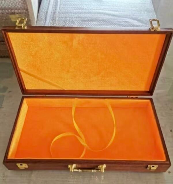009. 40*18*4.5cm Sapele Entandrophragma cylindricum Song Brocade Faces Wood Box Ancient Book Package Box