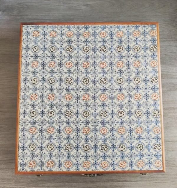 009 37*37*2.5cm Square Solid Wood Sapele Wood Xuan Paper Brochure Song Brocade Package Luxury Jewerly Box