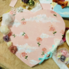 Heart-shaped  Nature Cotton Linen Blended  Oil Painting  Frame