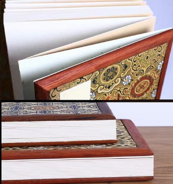 32*16cm Xuan Paper  Folding Album for Painting Calligraphy Press Wooden Frame Brocade Box