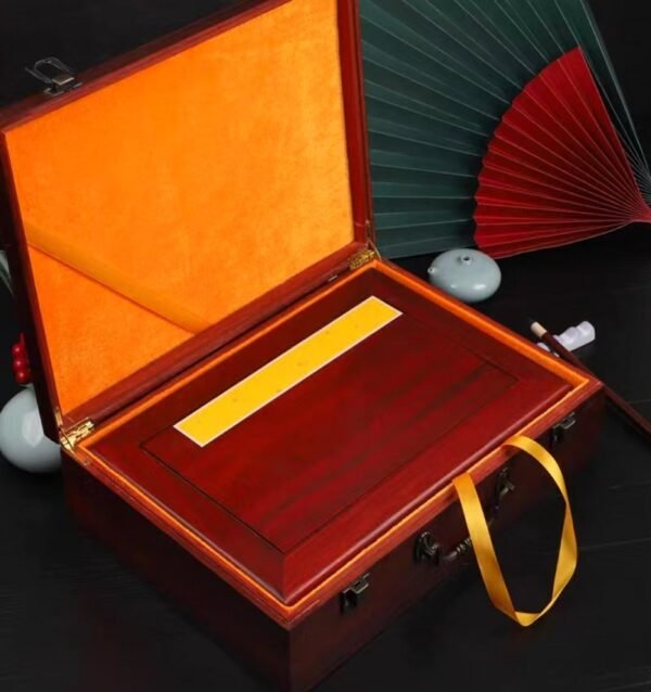 32*22cm Xuan Paper Art Paper Painting Calligraphy Paper Box  Ancient Book For Writing <Diamond of Sutra > Red Wood Box Set