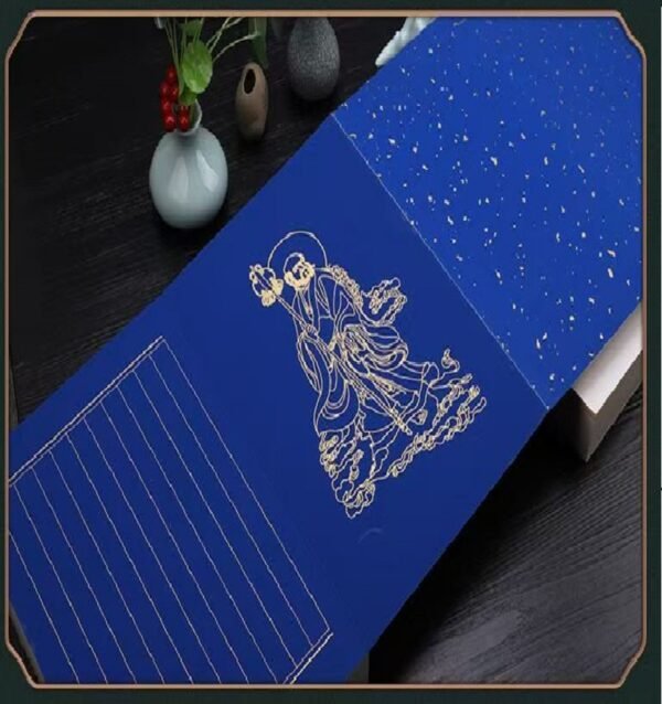 32*22cm Xuan Paper Art Paper Painting Calligraphy Paper Box  Ancient Book For Writing <Diamond of Sutra > Red Wood Box Set