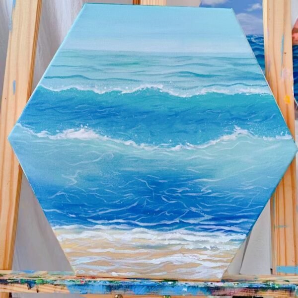 Hexagon Pure Cotton Oil Painting  Acrylic Painting  Watercolor Painting Frame