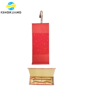 63.5 * 22 cm  Red Color Xuan Paper  Handicraft Scoll Classic lyrical Verses Painting Calligraphy Artwoks Brocade Box Sets