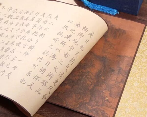 Xuan Paper Scroll Calligraphy Copying writing < LAN TING JI XU > Brocade Box Set