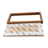 30*11cm Xuan Paper Thickened Wooden Marble Style Golden Teak color Frame