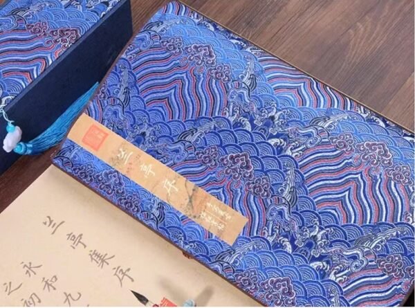 Xuan Paper Scroll Calligraphy Copying writing < LAN TING JI XU > Brocade Box Set