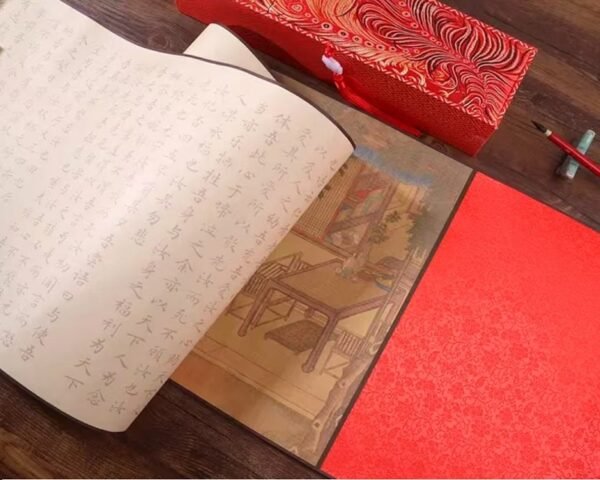 Xuan Paper  Copying writing <Accompany with Wife> Song Brocade Box Scroll Sets