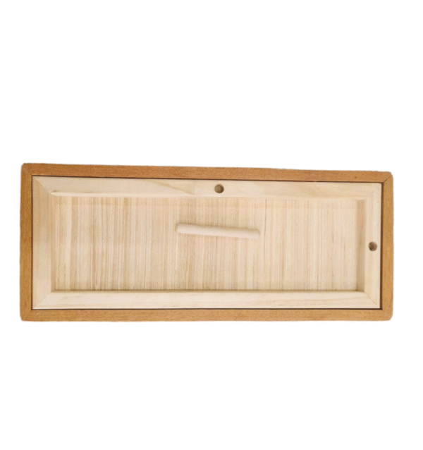30*11cm Xuan Paper Thickened Wooden Marble Style Golden Teak color Frame