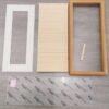30*11cm Xuan Paper Thickened Wooden Marble Style Golden Teak color Frame