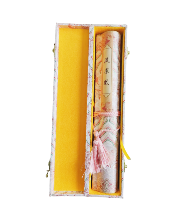 Phoenix Request Chinese Letter Pursuing love proposing marriage Copying calligraphy on  Xuan  paper hand scroll Brocade Box  Sets