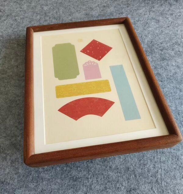 A4 Golden Color Rice Paper High Quality Entandrophragma Cylindricum  wooden frame