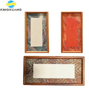 33*16cmXuan Paper Cardboard Edge Protection  Thickened Marble Style Black Color Wooden Frame