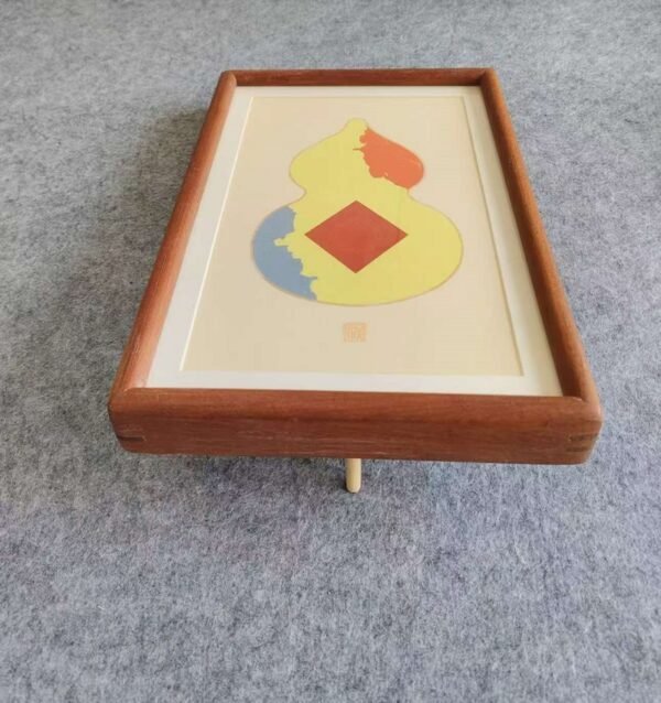 A4 Golden Color Rice Paper High Quality Entandrophragma Cylindricum  wooden frame