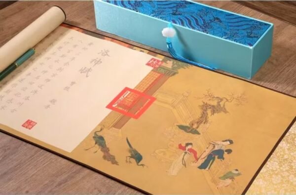 xuan Rice paper Calligraphy paper for  Copying writing < LUO SHENG FU >  Song Brocade Box Scroll Sets