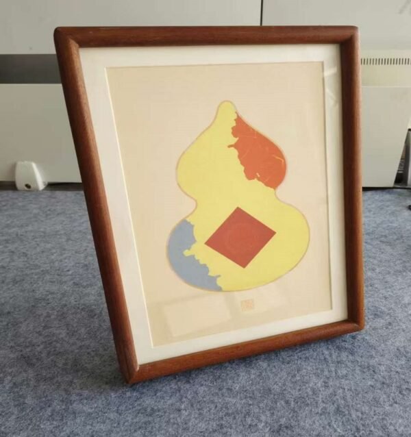 A4 Golden Color Rice Paper High Quality Entandrophragma Cylindricum  wooden frame