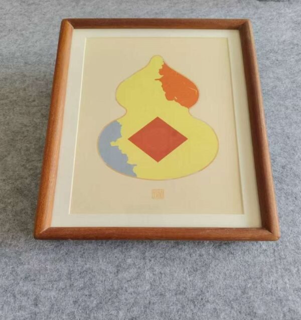 A4 Golden Color Rice Paper High Quality Entandrophragma Cylindricum  wooden frame