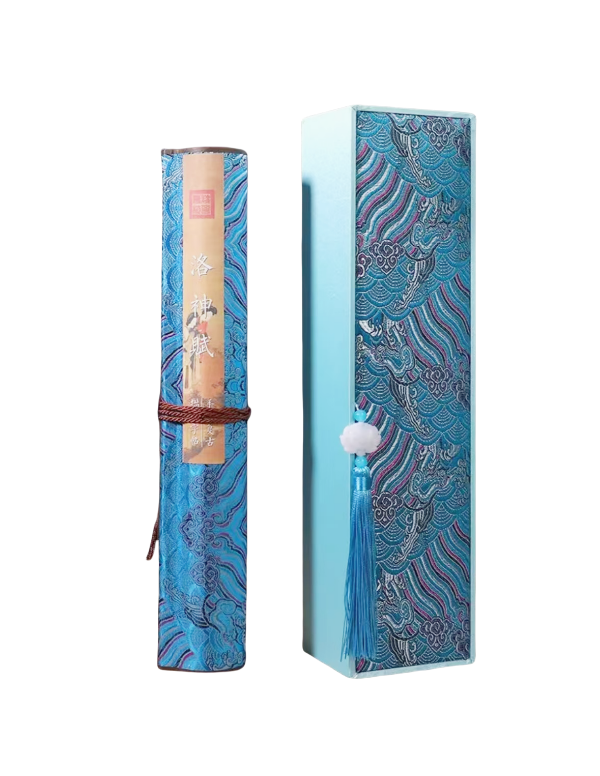 xuan Rice paper Calligraphy paper for  Copying writing < LUO SHENG FU >  Song Brocade Box Scroll Sets