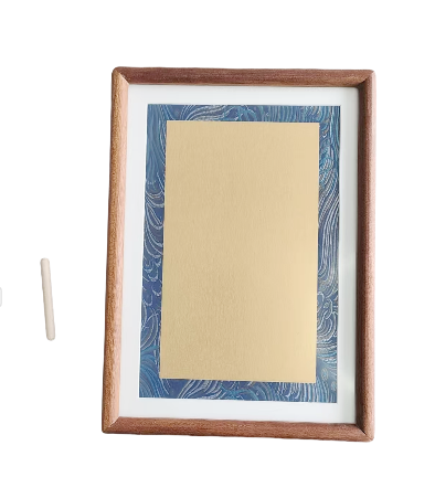 A4 Golden Color Rice Paper High Quality Entandrophragma Cylindricum  wooden frame