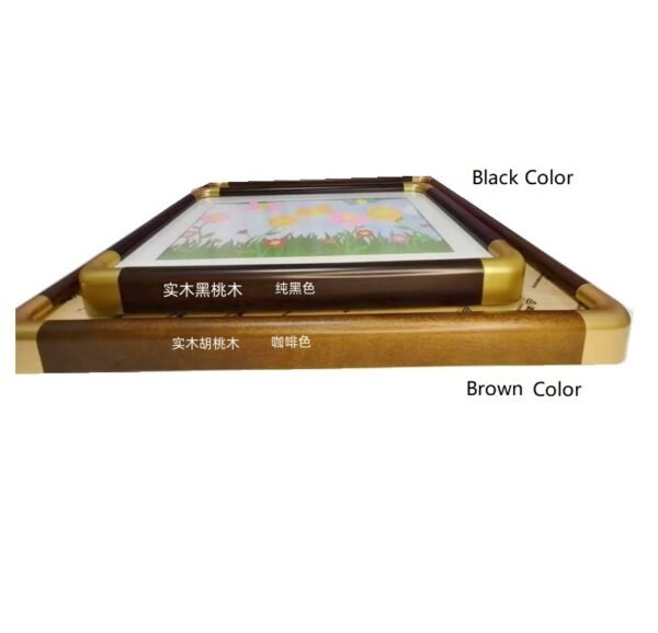 Xuan Paper Calligrpahy Brown Color Imitation Copper Corner Wood Frame