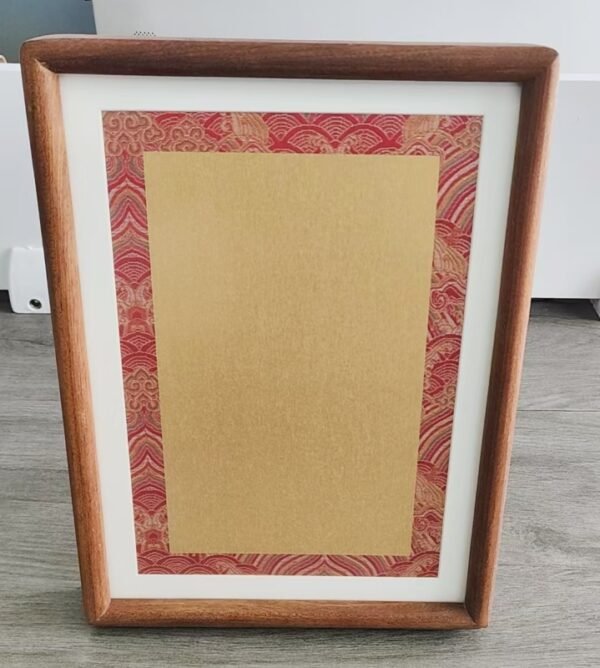 A4 Golden Color Rice Paper High Quality Entandrophragma Cylindricum  wooden frame