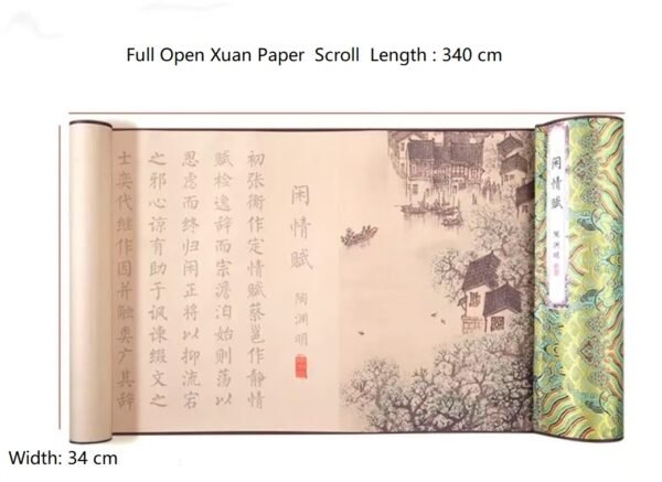 Xuan Paper Scroll Tracing Writing <Xian Qing Fu>Song Brocade Box Gift Set