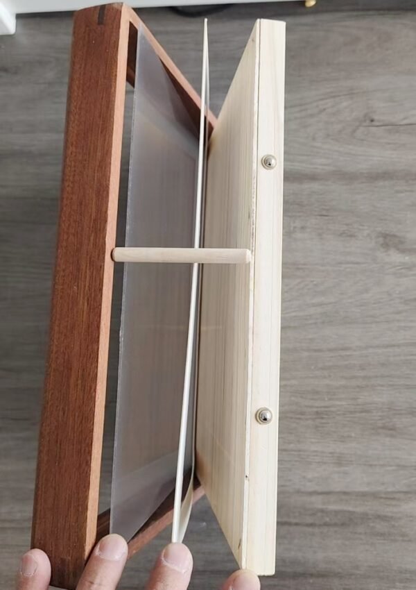 A4 Golden Color Rice Paper High Quality Entandrophragma Cylindricum  wooden frame