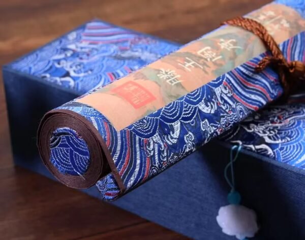 Xuan Paper Scroll Calligraphy Tracing Writing  < Teng Wang Ge Xu> Brocade Box