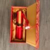 63.5 * 22 cm  Red Color Xuan Paper  Handicraft Scoll Classic lyrical Verses Painting Calligraphy Artwoks Brocade Box Sets
