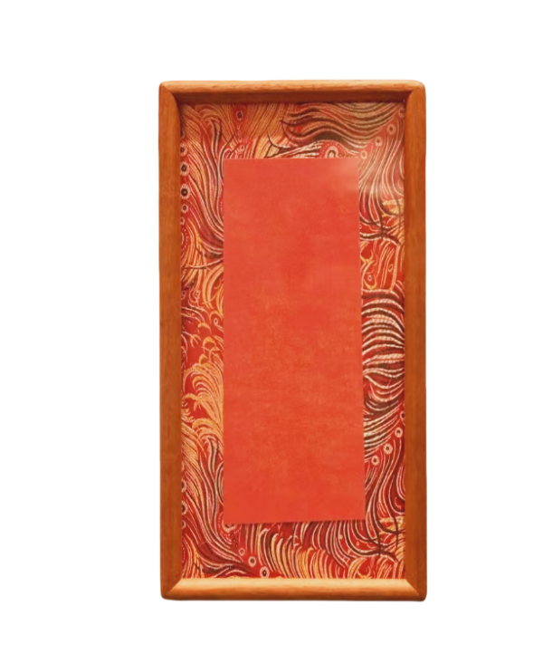 33*16cmXuan Paper Cardboard Edge Protection  Thickened Marble Style Black Color Wooden Frame