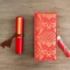 63.5 * 22 cm  Red Color Xuan Paper  Handicraft Scoll Classic lyrical Verses Painting Calligraphy Artwoks Brocade Box Sets