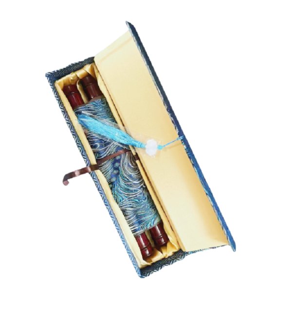 Xuan Paper Art Paper Painting Calligraphy Artwork Scroll Crafts Blue Phoenix Song Brocade Box