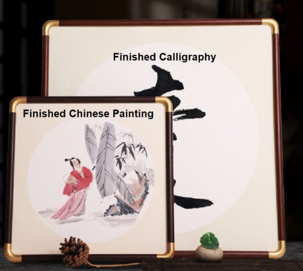 Xuan paper 33*33 solid wood rosewood Black Peach Wood Rounded Corner Mounted Frame