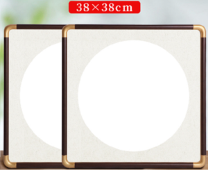 38*38 Xuan Paper Calligraphy Painting Black Color Wooden Frame