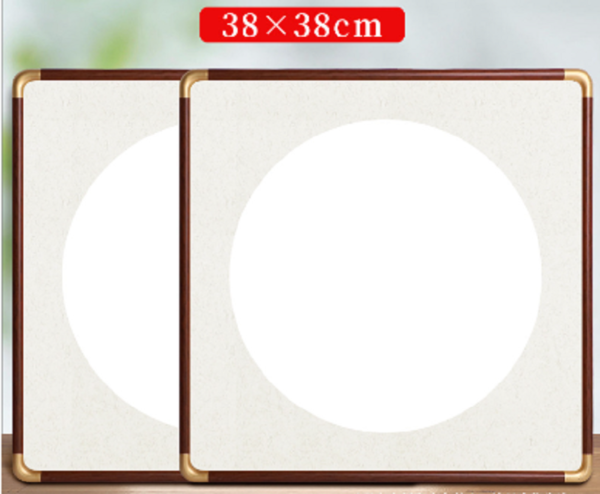 38*38 Xuan Paper Calligraphy Painting Black Color Wooden Frame