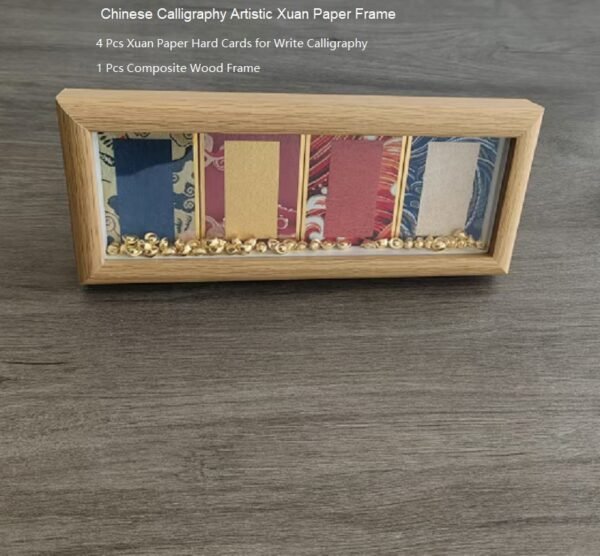 4 pcs xuan paper hand Card Painting Calligraphy Composite Frame