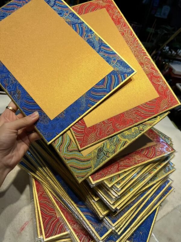 A4 Golden Color Rice Paper High Quality Entandrophragma Cylindricum  wooden frame