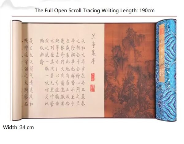 xuan paper calligraphy paper Scroll Tracing Writing <Lan Ting Xu> Brocade Box Set