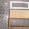 30*11cm Xuan Paper Thickened Wooden Marble Style Golden Teak color Frame