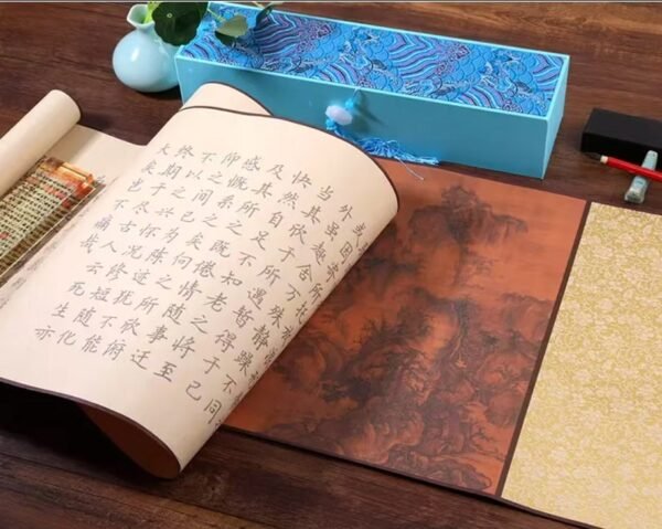 xuan paper calligraphy paper Scroll Tracing Writing <Lan Ting Xu> Brocade Box Set